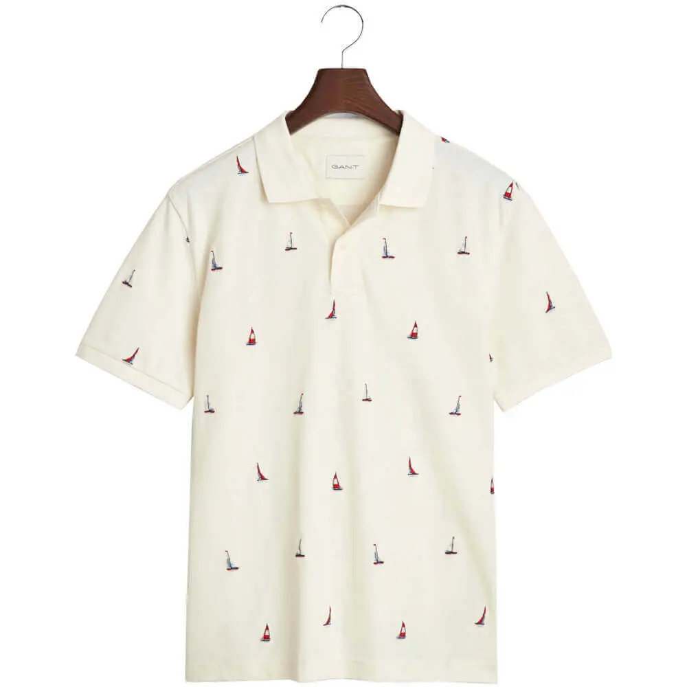 GANT Embroidered Boat Graphic Polo Shirt
